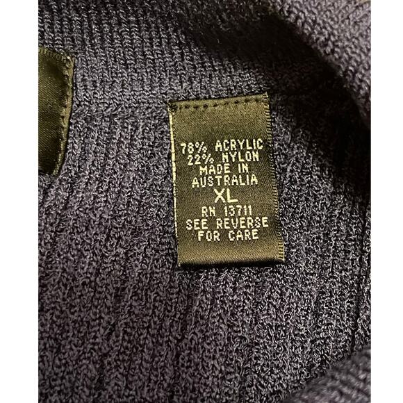 Brandini Men's Navy Blue Quarter Zip Rib Knit Short Sleeve Sweater Size XL - Picture 5 of 7